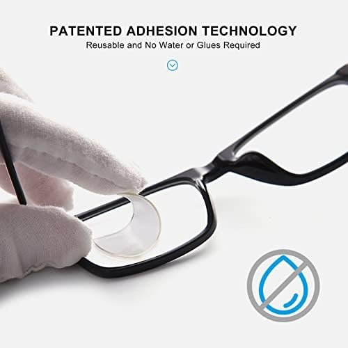 Stick-on Bifocal Lenses, Convert Sunglasses, Goggles, or Glasses into Magnified Readers, Reusable, No Water Needed