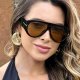 Trendy Oversized Aviator Sunglasses for Women Men Square Thick Frame Large Sun Glasses UV400 Protection