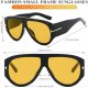 Trendy Oversized Aviator Sunglasses for Women Men Square Thick Frame Large Sun Glasses UV400 Protection